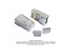 Plug Modular RJ45 Cat6 Blindado STP con incerto, cable sólido BOTE de 100 piezas